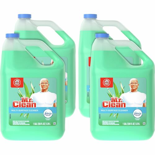 Mr. Clean Multipurpose Cleaner with febreze - For Multipurpose - 128 fl oz (4 quart) - Meadows & Rain ScentBottle - 4 / Carton - Dilutable - Green