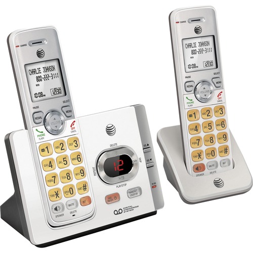 AT&T EL52315 DECT 6.0 Cordless Phone - Silver, Black - Cordless - 1 x Phone Line - 3 x Handset - Speakerphone - Answering Machine
