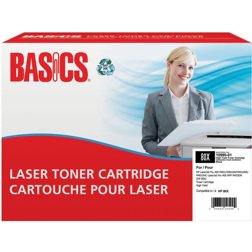 Basics® Remanufactured Laser Cartridge High Yield (HP 80X) Black - Laser - High Yield - 6900 Pages - 1 Each