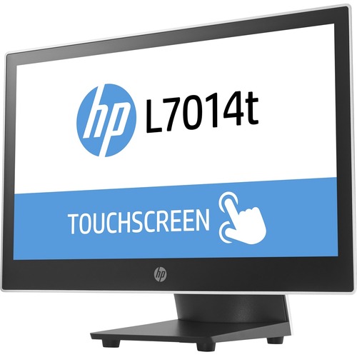 HP L7014t 14" LED Touchscreen Monitor - 16:9 - 16 ms - 14" Class - Projected Capacitive - 1366 x 768 - WXGA - 14.4 Million Colors - 350:1 - 200 Nit - LED Backlight - DisplayPort - Black, Asteroid - EPEAT Gold, ENERGY STAR 7.0, Australia/New Zealand MEPS, 