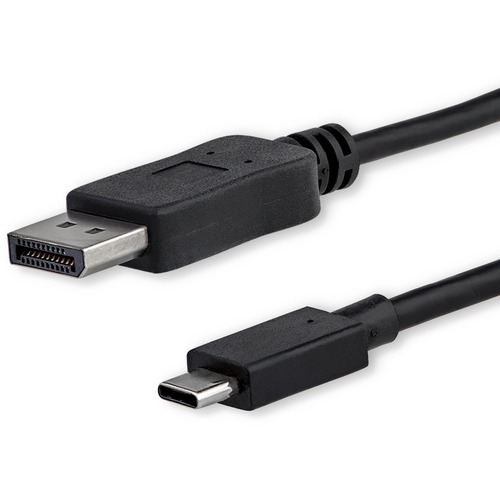 StarTech.com 3ft/1m USB C to DisplayPort 1.2 Cable 4K 60Hz - USB Type-C to DP Video Adapter Monitor Cable HBR2 - TB3 Compatible - Black - USB C to DisplayPort 1.2 Cable w/ 4K 60Hz/HBR2/5.1 Audio/HDCP 2.2/1.4 - Integrated video adapter minimizes signal los