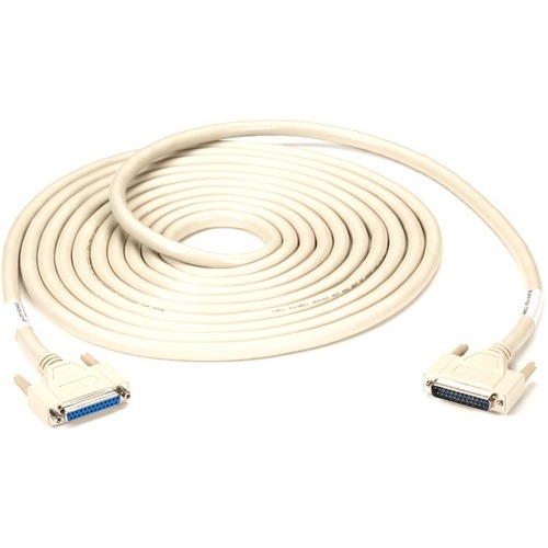 Black Box RS232 DBL Shielded Cable W/ Metal Hood 25 Cond DB25M/F 75Ft. - 75 ft Serial Data Transfer Cable for Computer, Switch - First End: 1 x 25-pin DB-25 Serial - Male - Second End: 1 x 25-pin DB-25 Serial - Female - Shielding - 24 AWG - TAA Compliant