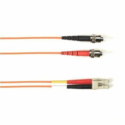 Black Box Fiber Optic Duplex Patch Network Cable - 6.50 ft Fiber Optic Network Cable for Network Device - First End: 2 x ST Network - Male - Second End: 2 x LC Network - Male - 1 Gbit/s - Patch Cable - OFNR - 50/125 µm - Orange - TAA Compliant