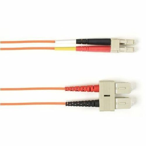 Black Box Fiber Optic Duplex Patch Network Cable - 3.20 ft Fiber Optic Network Cable for Network Device - First End: 2 x SC Network - Male - Second End: 2 x LC Network - Male - 1 Gbit/s - Patch Cable - OFNR - 62.5/125 µm - Orange - TAA Compliant