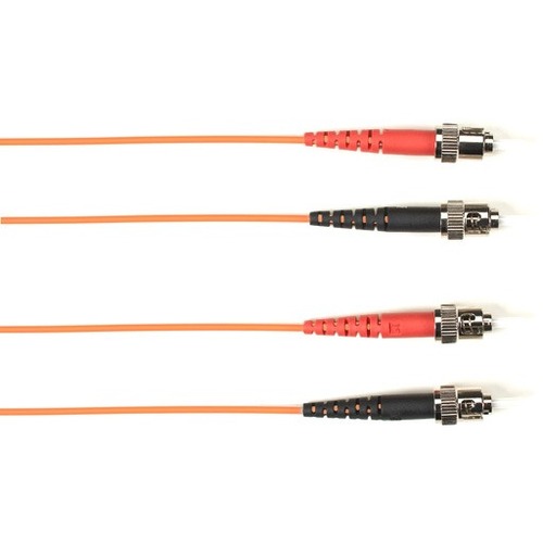 Black Box Fiber Optic Duplex Patch Network Cable - 6.50 ft Fiber Optic Network Cable for Network Device - First End: 2 x ST Network - Male - Second End: 2 x ST Network - Male - 1 Gbit/s - Patch Cable - OFNR - 62.5/125 µm - Orange - TAA Compliant