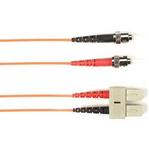 Black Box Fiber Optic Duplex Patch Network Cable - 49.20 ft Fiber Optic Network Cable for Network Device - First End: 2 x ST Network - Male - Second End: 2 x SC Network - Male - 1 Gbit/s - Patch Cable - OFNR - 62.5/125 µm - Orange - TAA Compliant