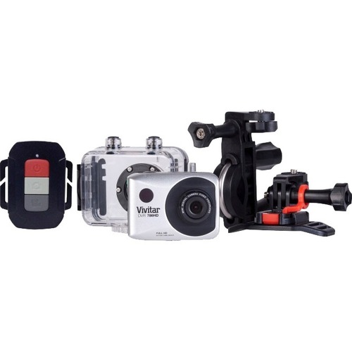 Vivitar DVR 786HD Digital Camcorder - 2" LCD Touchscreen - CMOS - Full HD - Silver - 16:9 - 4x Digital Zoom - USB - microSD, microSDHC - Memory Card - Bike Mount, Helmet Mount, Tripod Mount, ATV Mount