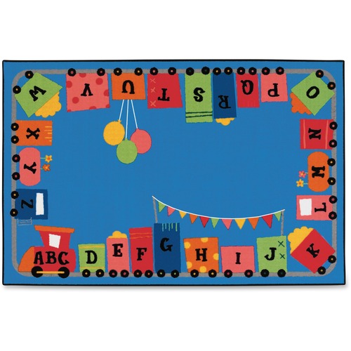 Carpets for Kids Value Line Alphabet Rug - 12 ft Length x 96" Width - Rectangle - Assorted