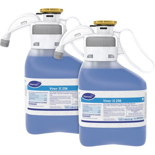 Virex II 256 Diversey Virex II 1-Step Disinfectant Cleaner - Concentrate Liquid - 47.3 fl oz (1.5 quart) - Minty ScentBottle - 2 / Carton - Blue
