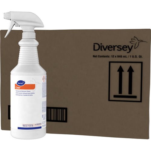 Diversey Foaming Acid Restroom Cleaner - Ready-To-Use Spray - 32 fl oz (1 quart) - Fresh Scent - 12 / Carton - Red