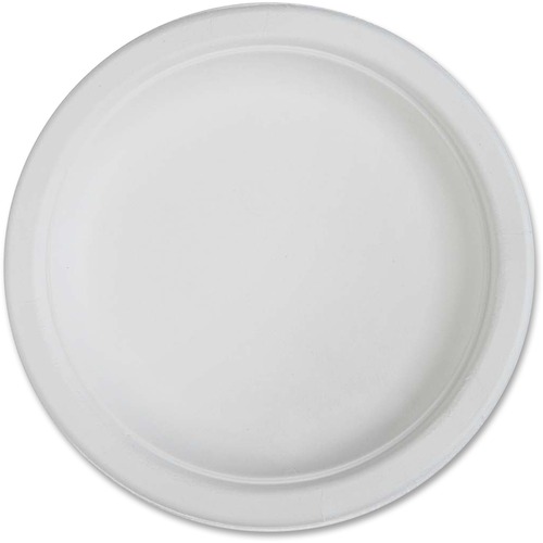Genuine Joe Plates - 50 / Pack - Disposable - 6" Diameter - White - Sugarcane Body - 20 / Carton