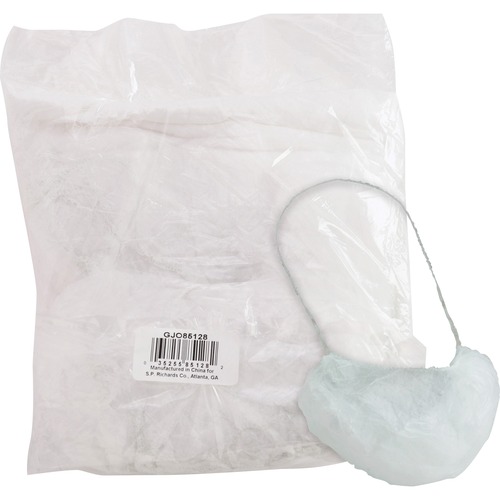 Genuine Joe Beard Cap - Recommended for: Laboratory, Food Processing - White - Breathable, Comfortable - 100/Bag - 10 / Carton