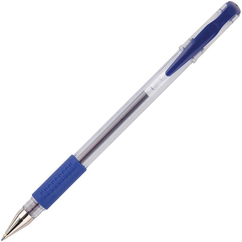 Integra Gel Ink Stick Pens - Blue Gel-based Ink - Clear Barrel - 1 Dozen