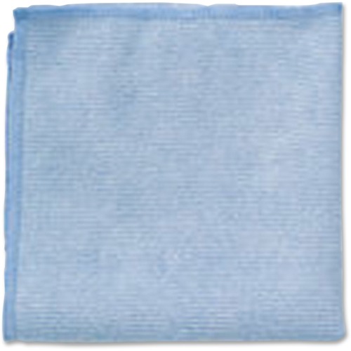 Rubbermaid Commercial Microfiber Light-Duty Cleaning Cloths - For Commercial - 16" Length x 16" Width - 24 / Bag - Bleach-safe, Washable, Durable, Chemical Resistant, Reusable - Blue