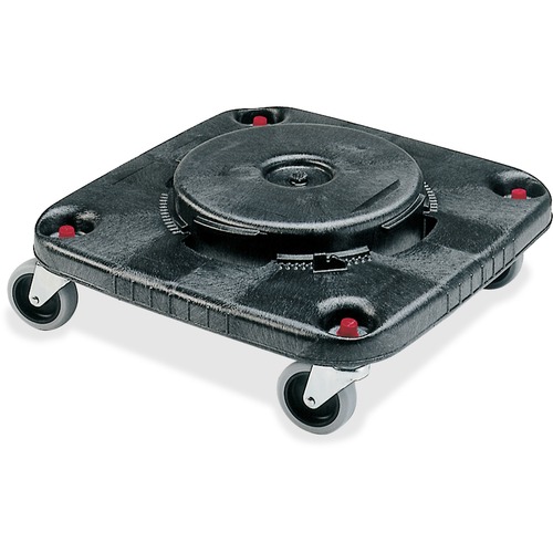 Rubbermaid Commercial Brute Square Container Dolly - 300 lb Capacity - Plastic - x 17.3" Width x 6.3" Height - Black - 1 Each