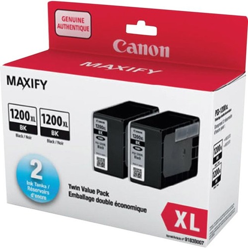 Canon PGI-1200XL Original Inkjet Ink Cartridge - Black - 2 / Pack - Inkjet - 2 / Pack