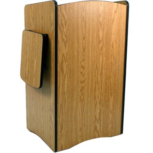 AmpliVox SW3230 - Wireless Multimedia Computer Lectern - Rectangle Top - 26" Table Top Width x 20" Table Top Depth - 44" Height - Oak, Laminated - Melamine
