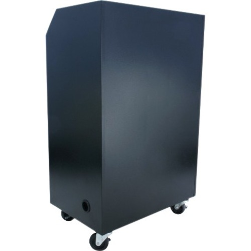 AmpliVox Sentry Mobile Workstation - Rectangle Top - 28" Table Top Width x 18" Table Top Depth - 49" Height x 30" Width x 20" Depth - Assembly Required - Powder Coated, Semi Gloss Black - Steel