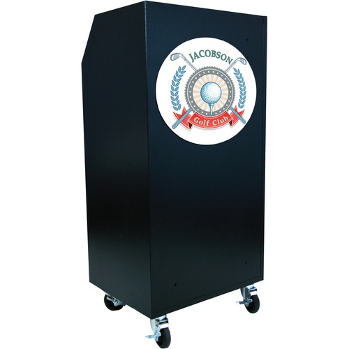 AmpliVox VS1050 - Portable Valet Podium - 50 Key Capacity - Brushed Rectangle Top - 1 Drawers x 24" Table Top Width x 17" Table Top Depth - 49" Height x 24" Width x 19" Depth - Textured, Powder Coated Black - Steel