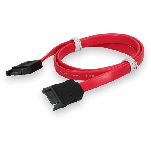 AddOn SATA DataTransfer Cable - 2 ft SATA Data Transfer Cable for Hard Drive, Optical Drive, Storage Device - First End: 7-pin SATA - Male - Second End: 7-pin SATA - Female - Red