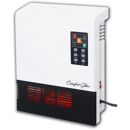 Comfort Glow QWH2100 Infrared Quartz Comfort Furnace - Quartz - Electric - 750 W to 1500.52 W - 2 x Heat Settings - 1000 Sq. ft. Coverage Area - 1500 W - 120 V AC - 12.50 A - Remote Control - Indoor - Wall Mount - Black, White