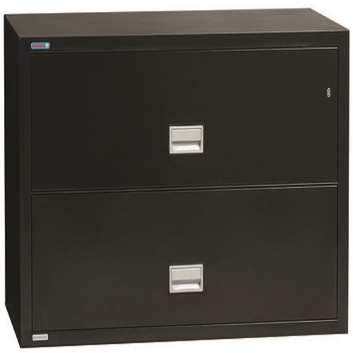 Phoenix World Class Lateral File - 2-Drawer - 44" x 28.6" x 28.8" - 2 x Drawer(s) for File - Lateral - Fire Resistant, Explosion Resistant, Impact Resistant, Security Lock - Black