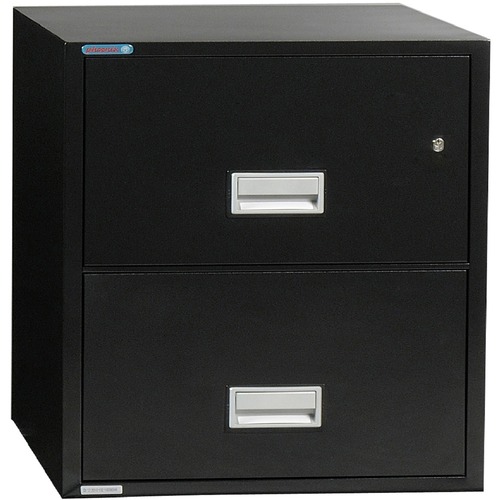 Phoenix World Class Vertical File - 2-Drawer - 16.9" x 25" x 28" - 2 x Drawer(s) for File - Letter - Vertical - Impact Resistant, Fire Resistant, Explosion Resistant, Security Lock - Black