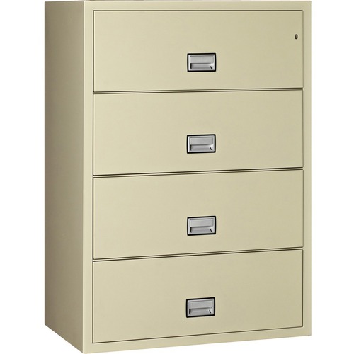 Phoenix World Class Lateral File - 4-Drawer - 38.9" x 23.6" x 54.7" - 4 x Drawer(s) for File - Lateral - Fire Resistant, Explosion Resistant, Impact Resistant, Security Lock - Putty