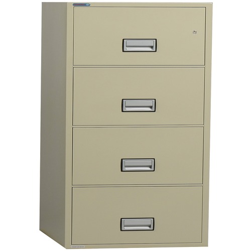 Phoenix World Class Vertical File - 4-Drawer - 19.9" x 25" x 54" - 4 x Drawer(s) for File - Legal - Vertical - Fire Resistant, Explosion Resistant, Impact Resistant, Security Lock - Putty
