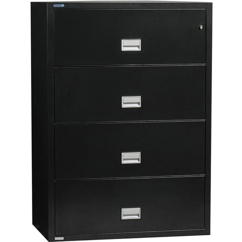 Phoenix World Class Lateral File - 4-Drawer - 38.9" x 23.6" x 54.7" - 4 x Drawer(s) for File - Lateral - Fire Resistant, Explosion Resistant, Impact Resistant, Security Lock - Black