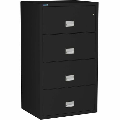 Phoenix World Class Lateral File - 4-Drawer - 31" x 23.6" x 54.7" - 4 x Drawer(s) for File - Lateral - Fire Resistant, Explosion Resistant, Impact Resistant, Security Lock - Black