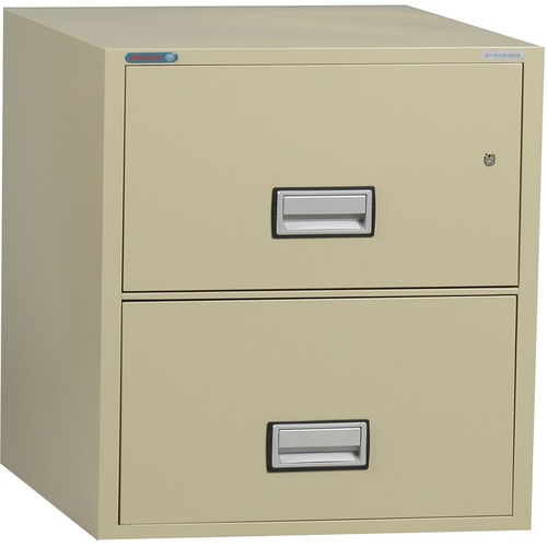 Phoenix World Class Vertical File - 2-Drawer - 16.9" x 25" x 28" - 2 x Drawer(s) for File - Letter - Vertical - Impact Resistant, Fire Resistant, Explosion Resistant, Security Lock - Putty