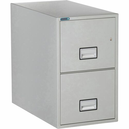 Phoenix World Class Vertical File - 2-Drawer - 16.9" x 31" x 28" - 2 x Drawer(s) for File - Letter - Vertical - Fire Resistant, Explosion Resistant, Impact Resistant, Security Lock - Light Gray