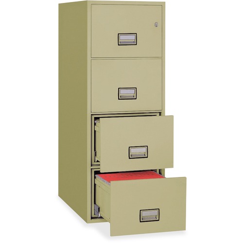Phoenix World Class Vertical File - 4-Drawer - 16.9" x 25" x 54" - 4 x Drawer(s) for File - Letter - Vertical - Fire Resistant, Explosion Resistant, Impact Resistant, Security Lock - Putty