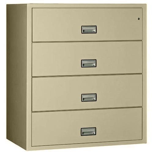Phoenix World Class Lateral File - 4-Drawer - 44" x 23.6" x 54.7" - 4 x Drawer(s) for File - Lateral - Fire Resistant, Explosion Resistant, Impact Resistant, Security Lock - Putty