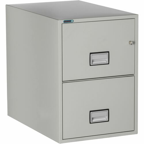 Phoenix World Class Vertical File - 2-Drawer - 19.9" x 31" x 28" - 2 x Drawer(s) for File - Legal - Vertical - Fire Resistant, Explosion Resistant, Impact Resistant, Security Lock - Light Gray