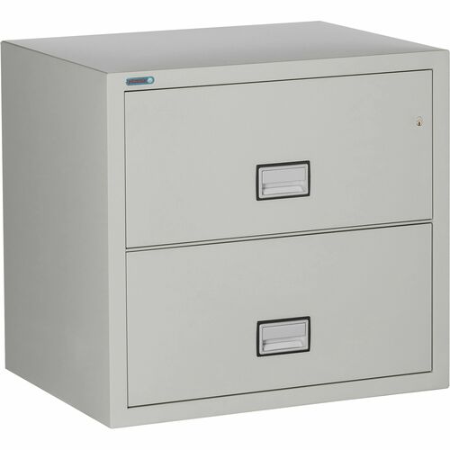 Phoenix World Class Lateral File - 2-Drawer - 31" Width x 23.6" Depth x 28.8" Height - 2 x Drawer(s) for File - Lateral - Fire Resistant, Explosion Resistant, Impact Resistant, Security Lock - Light Gray