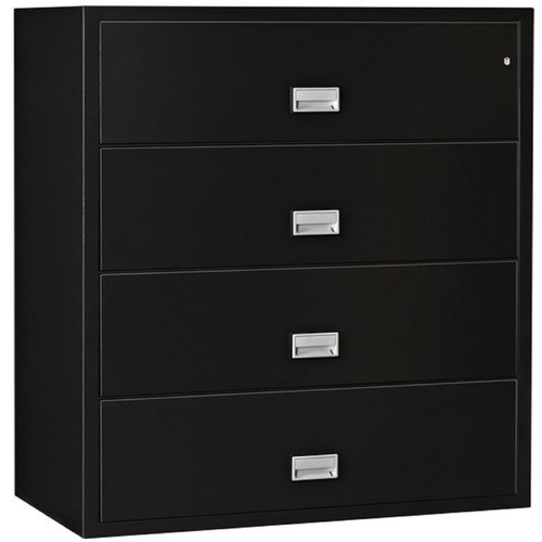 Phoenix World Class Lateral File - 4-Drawer - 44" x 23.6" x 54.7" - 4 x Drawer(s) for File - Lateral - Fire Resistant, Explosion Resistant, Impact Resistant, Security Lock - Black