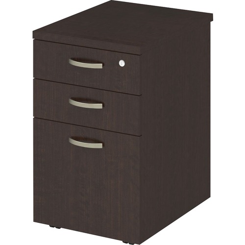 Bush Business Furniture Easy Office 16W 3 Drawer Mobile Pedestal - 16" x 20.1"25.4" - 3 x File, Box Drawer(s) - Material: Thermofused Laminate (TFL), Steel, Metal, Engineered Wood - Finish: Mocha Cherry, Laminate