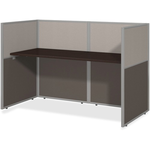 Bush Business Furniture Easy Office 60W Straight Desk Closed Office - For - Table TopHigh Pressure Laminate (HPL), Mocha Cherry Top x 1" Table Top Thickness - 44.88" Height x 61.02" Width x 30.51" Depth - Assembly Required - Light Gray, Storm Gray - Fabri
