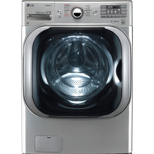 LG WM8100HVA Washer - 14 Mode(s) - Front Loading - 5.20 ft³ Washer Capacity - 1300 Spin Speed (rpm) - 120 V AC Input Voltage - Smart Connect - Glass, Chrome - Graphite Steel - Energy Star