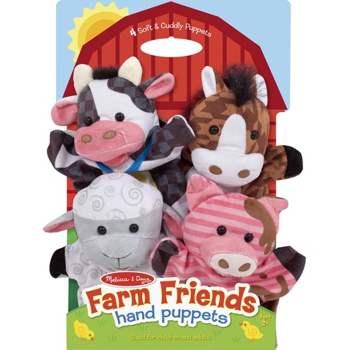 Melissa & Doug Farm Friends Hand Puppets - Set of 4 Puppets