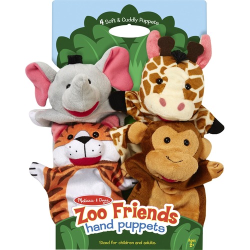 Melissa & Doug Zoo Friends Hand Puppets - Set of 4 Puppets