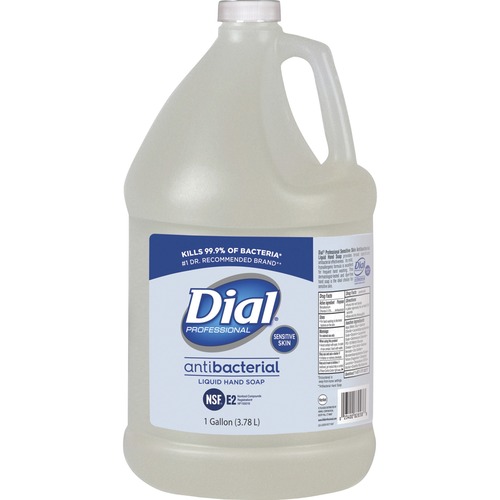 Dial Sensitive Skin Antibacterial Liquid Hand Soap Refill - 1 gal (3.8 L) - Kill Germs - Skin, Hand - Clear - 1 Each