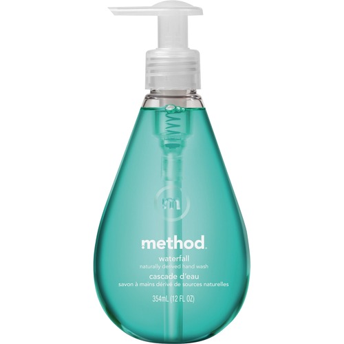 Method Gel Hand Soap - Waterfall ScentFor - 12 fl oz (354.9 mL) - Pump Bottle Dispenser - Hand - Aqua - Paraben-free, Phosphate-free, Triclosan-free - 1 Each
