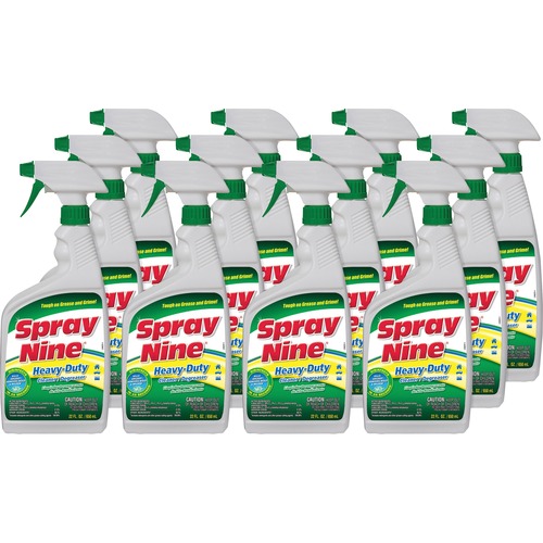 Spray Nine Heavy-Duty Cleaner/Degreaser w/Disinfectant - For Multi Surface - 22 fl oz (0.7 quart) - Disinfectant - Clear Bottle - 12 / Carton