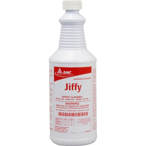 RMC Jiffy Spray Cleaner - 32 fl oz (1 quart) - Detergent Resistant, Rinse-free - Yellow - 12 / Carton