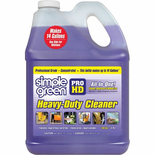 Simple Green Pro HD All-In-One Heavy-Duty Cleaner - Concentrate - 128 fl oz (4 quart) - 4 / Carton - Heavy Duty, Non-corrosive, Deodorize, Fragrance-free, Chlorine-free, Phosphate-free - Clear