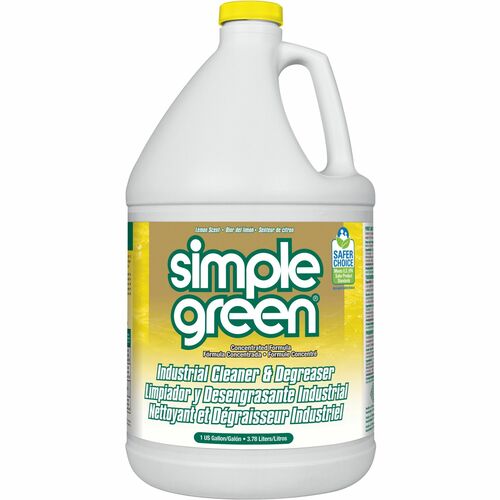 Simple Green Industrial Cleaner/Degreaser - Concentrate - 128 fl oz (4 quart) - Lemon Scent - 6 / Carton - Non-toxic, VOC-free, Butyl-free, Phosphate-free, Non-abrasive, Non-corrosive, Deodorize, Non-flammable - Lemon