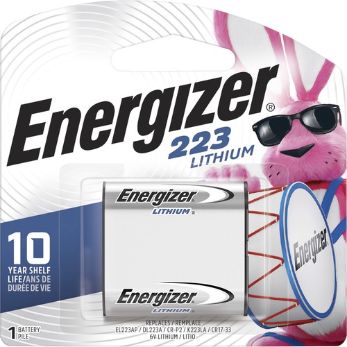 Energizer 223 Lithium Battery 1-Packs - For Multipurpose - CR223 - 1500 mAh - 6 V DC - 4 / Carton